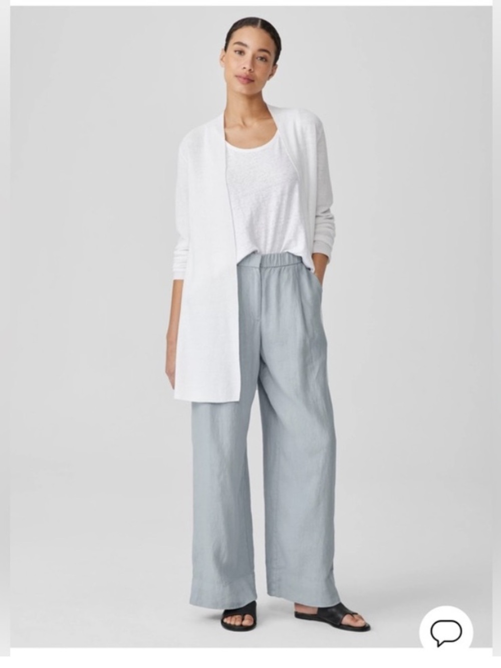 Eileen Fisher 100% Organic Cotton Shacket / Cardigan in White, size S